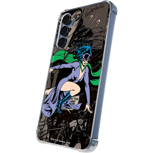 DC Comics Catwoman Vintage Action Pose Pattern Galaxy A35 5G Clear Case