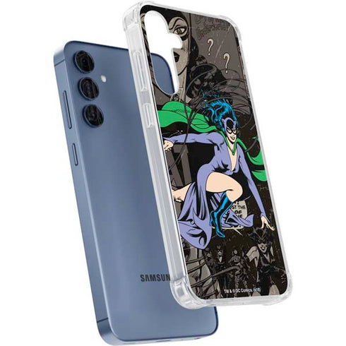 DC Comics Catwoman Vintage Action Pose Pattern Galaxy A35 5G Clear Case