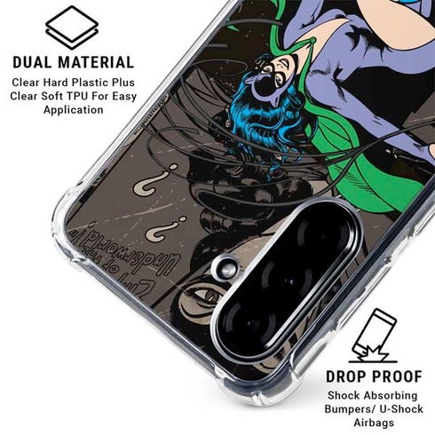 DC Comics Catwoman Vintage Action Pose Pattern Galaxy A36 5G Clear Case