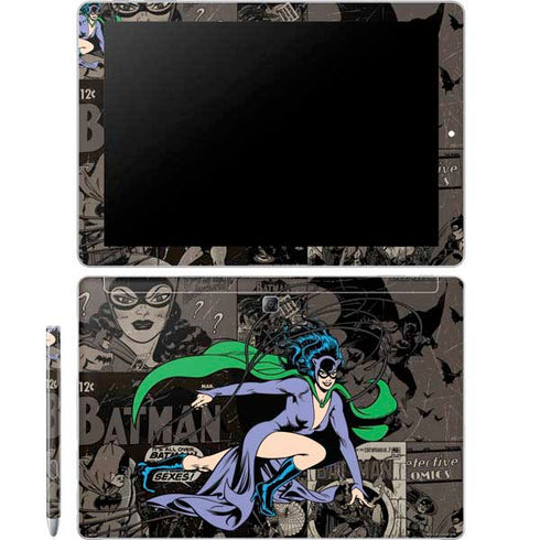 DC Comics Catwoman Vintage Action Pose Pattern Galaxy Book 12in Skin