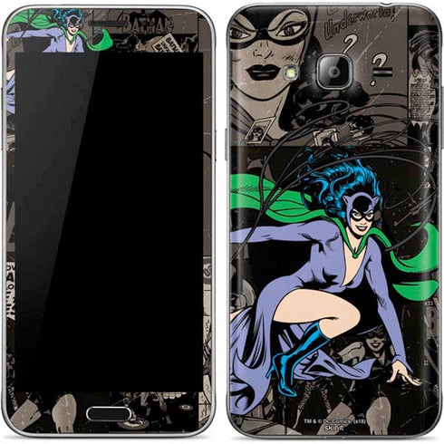 DC Comics Catwoman Vintage Action Pose Pattern Galaxy J3 Skin