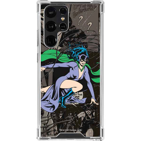 DC Comics Catwoman Vintage Action Pose Pattern Galaxy S23 Ultra Clear Case