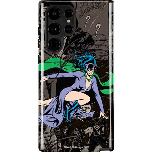 DC Comics Catwoman Vintage Action Pose Pattern Galaxy S25 Ultra Impact Case