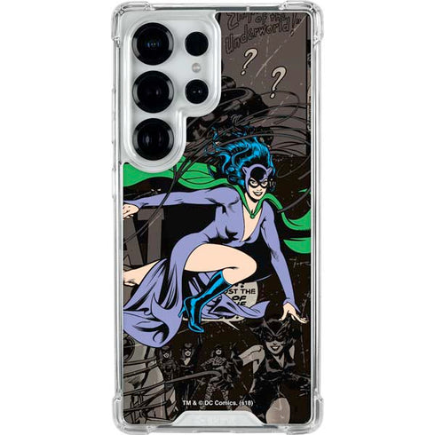 DC Comics Catwoman Vintage Action Pose Pattern Galaxy S25 Ultra Clear Case