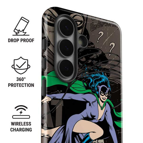 DC Comics Catwoman Vintage Action Pose Pattern Galaxy S26 Impact Case