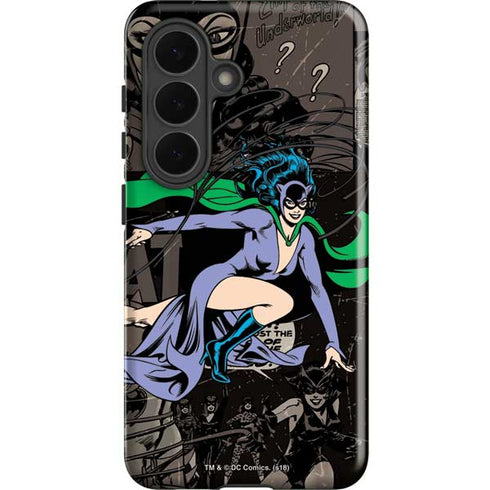 DC Comics Catwoman Vintage Action Pose Pattern Galaxy S26 Plus Impact Case