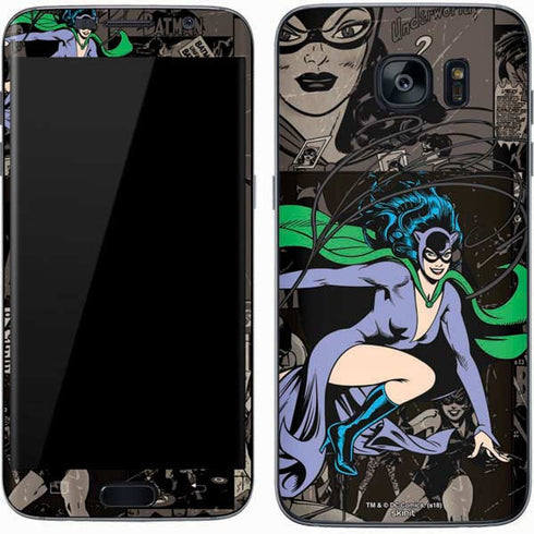 DC Comics Catwoman Vintage Action Pose Pattern Galaxy S7 Skin