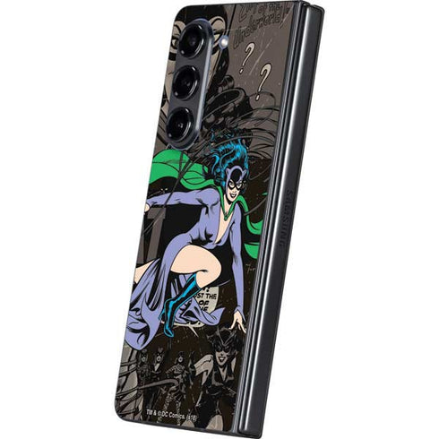 DC Comics Catwoman Vintage Action Pose Pattern Galaxy Z Fold5 5G Skin