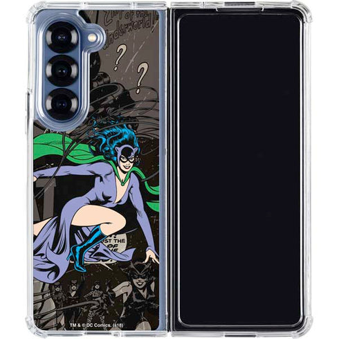 DC Comics Catwoman Vintage Action Pose Pattern Galaxy Z Fold6 Clear Case