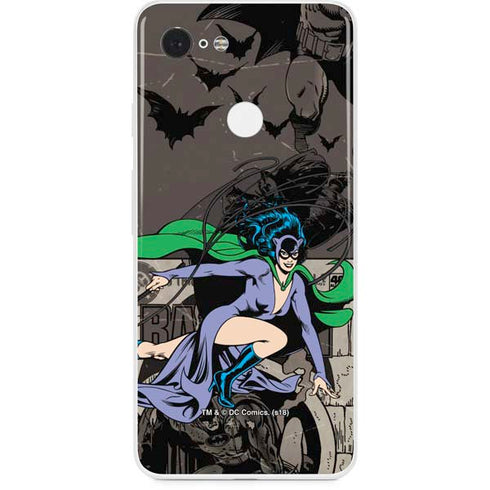 DC Comics Catwoman Vintage Action Pose Pattern Google Pixel 3 Skin