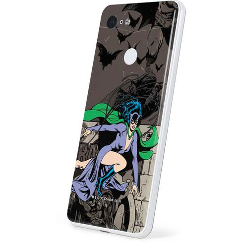 DC Comics Catwoman Vintage Action Pose Pattern Google Pixel 3 Skin