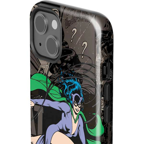 DC Comics Catwoman Vintage Action Pose Pattern iPhone 15 Impact Case