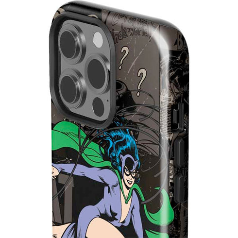 DC Comics Catwoman Vintage Action Pose Pattern iPhone 15 Pro Impact Case