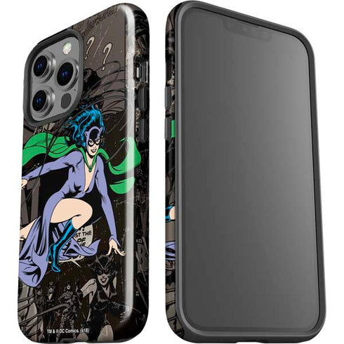DC Comics Catwoman Vintage Action Pose Pattern iPhone 15 Pro Impact Case