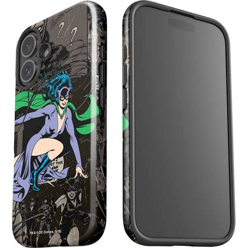 DC Comics Catwoman Vintage Action Pose Pattern iPhone 16 Plus Impact Case