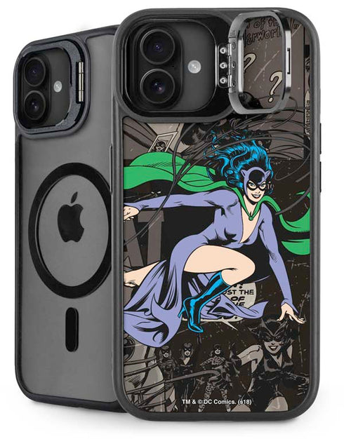 DC Comics Catwoman Vintage Action Pose Pattern iPhone 16 Plus Kickstand Case
