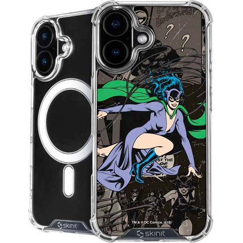 DC Comics Catwoman Vintage Action Pose Pattern iPhone 16 Plus MagSafe Case
