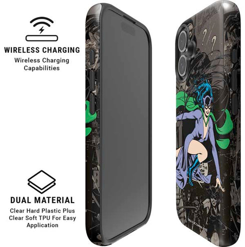 DC Comics Catwoman Vintage Action Pose Pattern iPhone 16 Plus Magsafe Impact Case