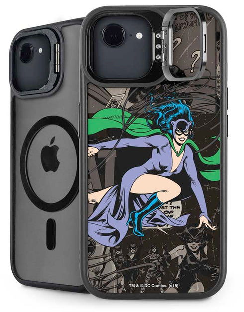 DC Comics Catwoman Vintage Action Pose Pattern iPhone 16e Kickstand Case
