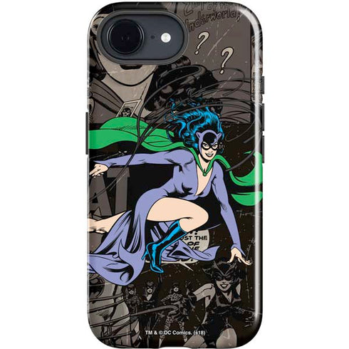 DC Comics Catwoman Vintage Action Pose Pattern iPhone 16e Impact Case