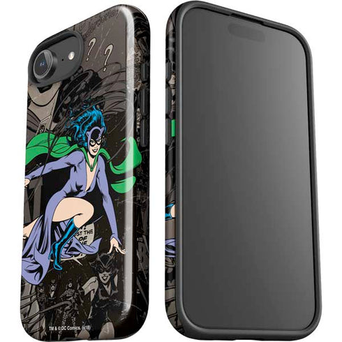DC Comics Catwoman Vintage Action Pose Pattern iPhone 16e Impact Case