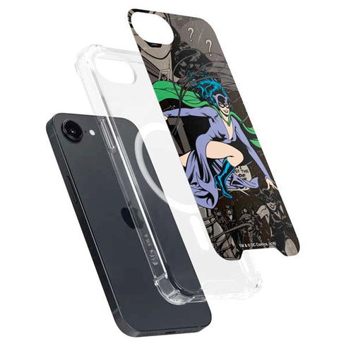 DC Comics Catwoman Vintage Action Pose Pattern iPhone 16e MagSafe Case