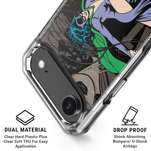 DC Comics Catwoman Vintage Action Pose Pattern iPhone 17 Air Clear Case