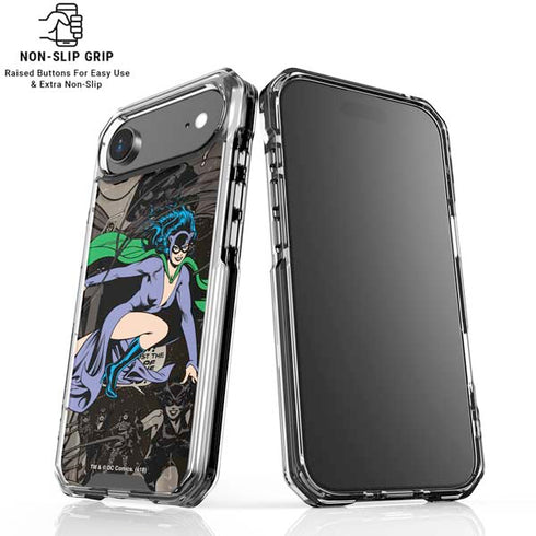 DC Comics Catwoman Vintage Action Pose Pattern iPhone 17 Air Clear Case