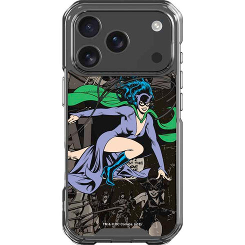DC Comics Catwoman Vintage Action Pose Pattern iPhone 17 Pro Clear Case