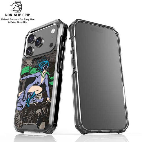 DC Comics Catwoman Vintage Action Pose Pattern iPhone 17 Pro Max Clear Case