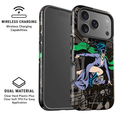 DC Comics Catwoman Vintage Action Pose Pattern iPhone 17 Pro Max Magsafe Impact Case