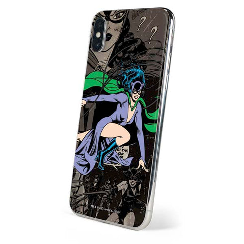 DC Comics Catwoman Vintage Action Pose Pattern iPhone XS Skin