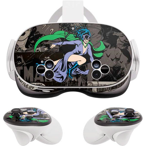 DC Comics Catwoman Vintage Action Pose Pattern Meta Quest 3S Skin