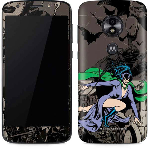 DC Comics Catwoman Vintage Action Pose Pattern Moto E5 Play Skin