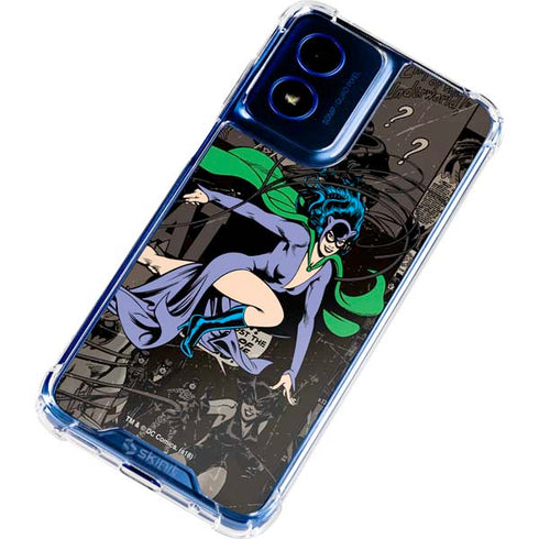 DC Comics Catwoman Vintage Action Pose Pattern Moto G Play 4G (2024) Clear Case