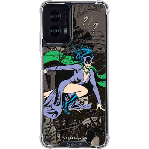 DC Comics Catwoman Vintage Action Pose Pattern Moto G Power 5G (2024) Clear Case