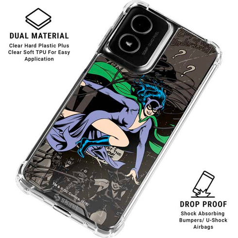 DC Comics Catwoman Vintage Action Pose Pattern Moto G Power 5G (2024) Clear Case