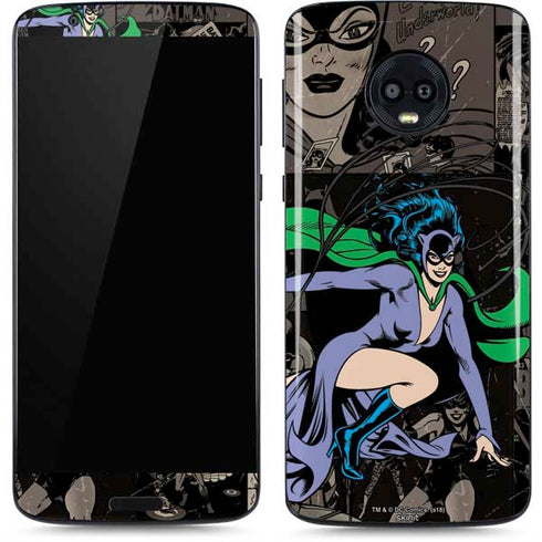 DC Comics Catwoman Vintage Action Pose Pattern Moto G6 Skin