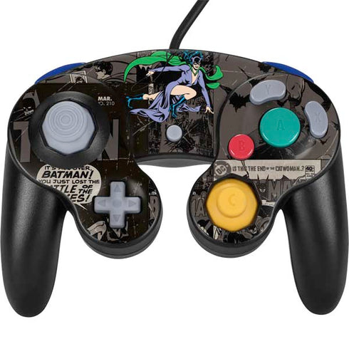 DC Comics Catwoman Vintage Action Pose Pattern Nintendo GameCube Controller Skin