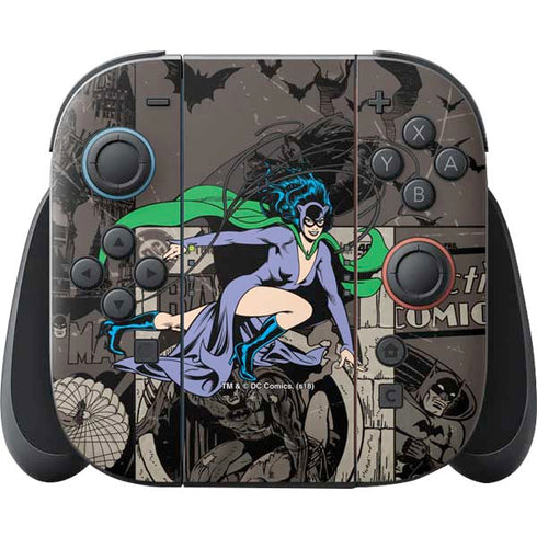 DC Comics Catwoman Vintage Action Pose Pattern Nintendo Skins