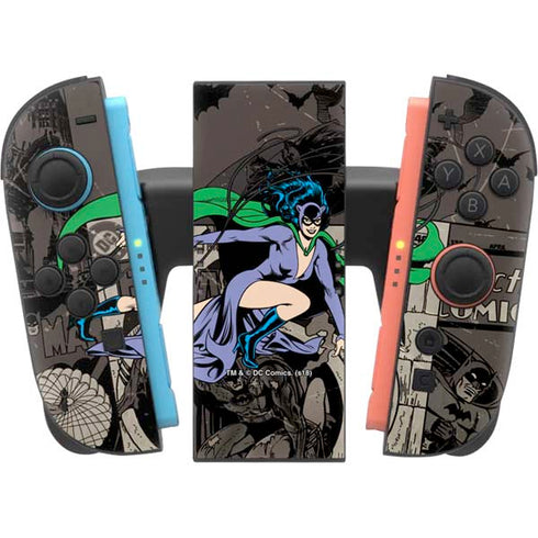 DC Comics Catwoman Vintage Action Pose Pattern Nintendo Switch 2 (2025) Joy-Con Controller Skin