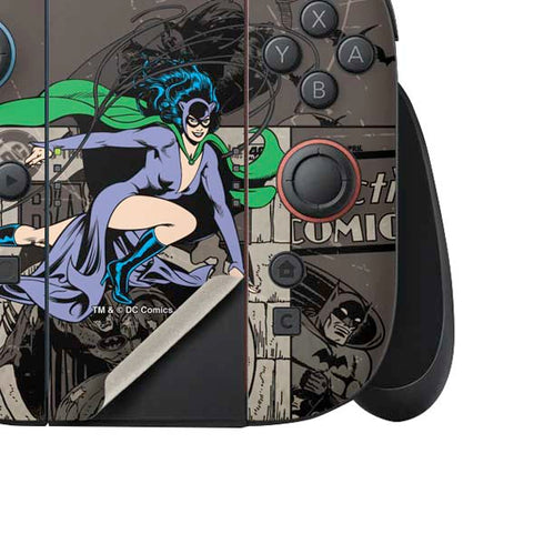 DC Comics Catwoman Vintage Action Pose Pattern Nintendo Switch 2 (2025) Joy-Con Controller Skin