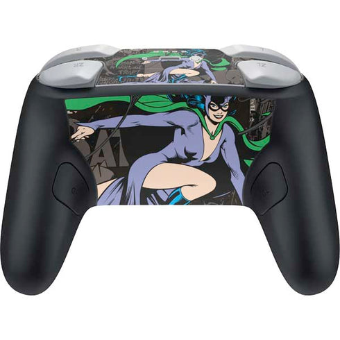 DC Comics Catwoman Vintage Action Pose Pattern Nintendo Switch 2 (2025) Pro Controller Skin