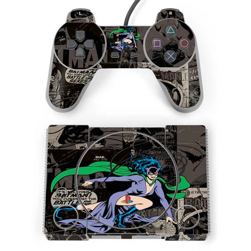DC Comics Catwoman Vintage Action Pose Pattern PlayStation Classic Bundle Skin