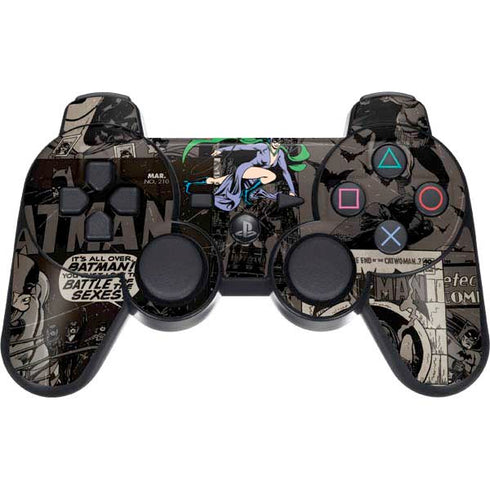 DC Comics Catwoman Vintage Action Pose Pattern PS3 Dual Shock wireless controller Skin