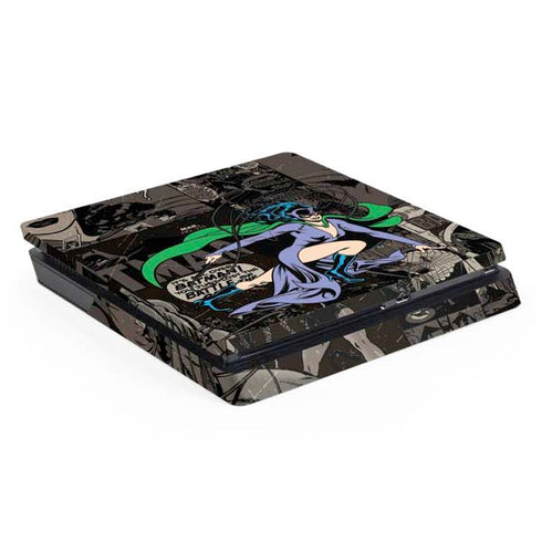 DC Comics Catwoman Vintage Action Pose Pattern PS4 Slim Skin
