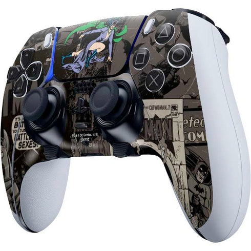 DC Comics Catwoman Vintage Action Pose Pattern PS5 DualSense Edge Pro Controller Skin