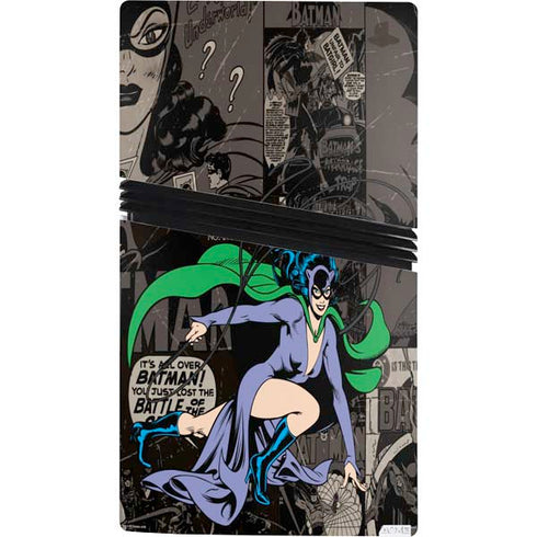 DC Comics Catwoman Vintage Action Pose Pattern PS5 Pro Console Skin