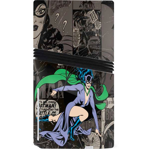 DC Comics Catwoman Vintage Action Pose Pattern PS5 Pro Disk Console Skin