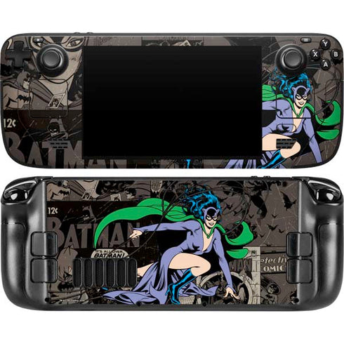 DC Comics Catwoman Vintage Action Pose Pattern Steam Deck Handheld Gaming Computer OLED Skin